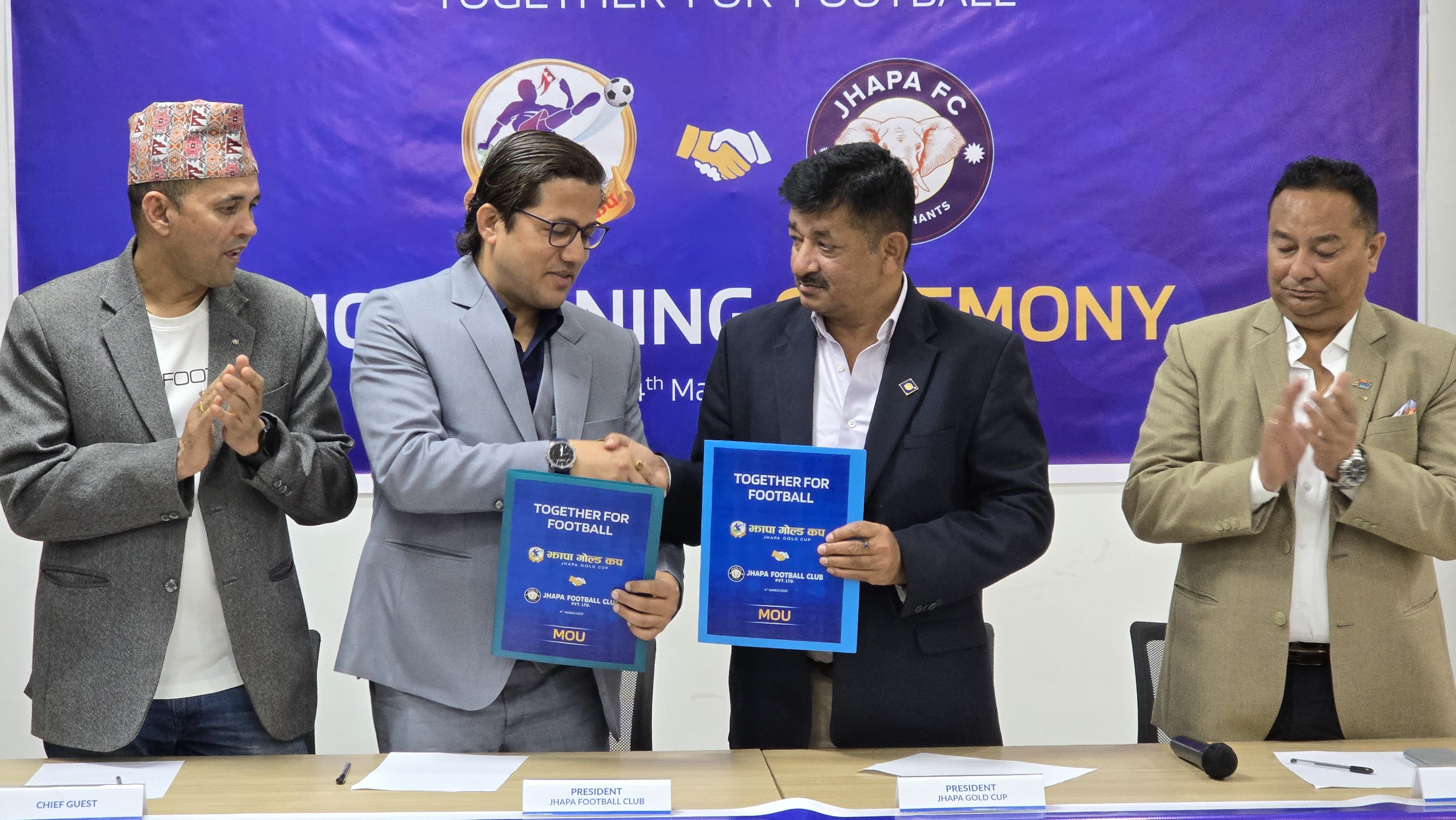 Jhapa FC and Jhapa Gold Cup Ink Landmark Partnership for Football Development